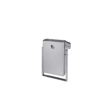 Papeleira com cinzeiro em chapa resistente de 1,5mm espessura totalmente em inox escovado