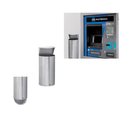 Papeleira mural semi circular totalmente em inox escovado