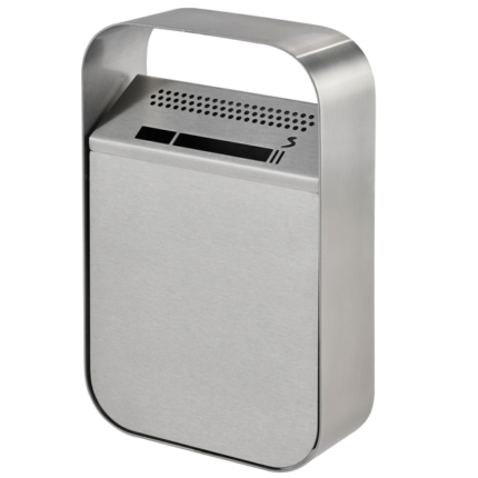 Cinzeiro mural totalmente em aço inox escovado