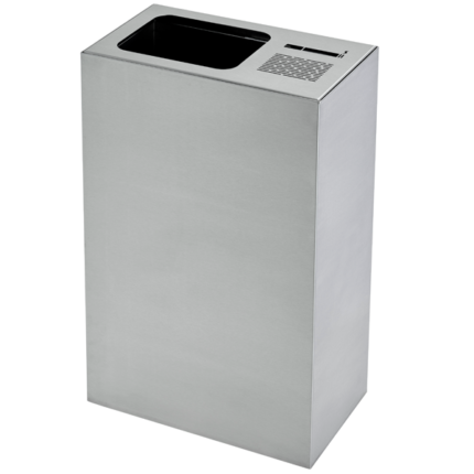 Cinzeiro papeleiro retangular totalmente em aço inox