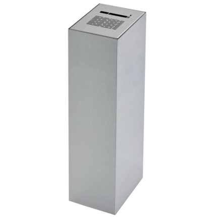 Cinzeiro papeleiro retangular totalmente em aço inox