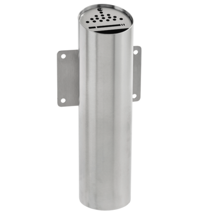 Cinzeiro mural tubular totalmente em aço inox escovado