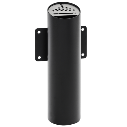 Cinzeiro mural tubular em aço com pintura epoxy a qualquer cor e tampa em aço inox escovado