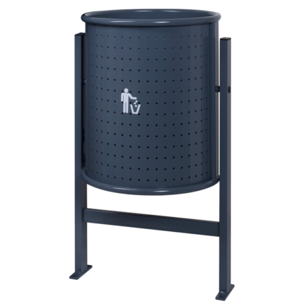 Papeleira de jardim em chapa de aço perfurada com zincagem e pintura epoxy a qualquer cor