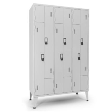 Vestiário Triplo com 6 portas em L